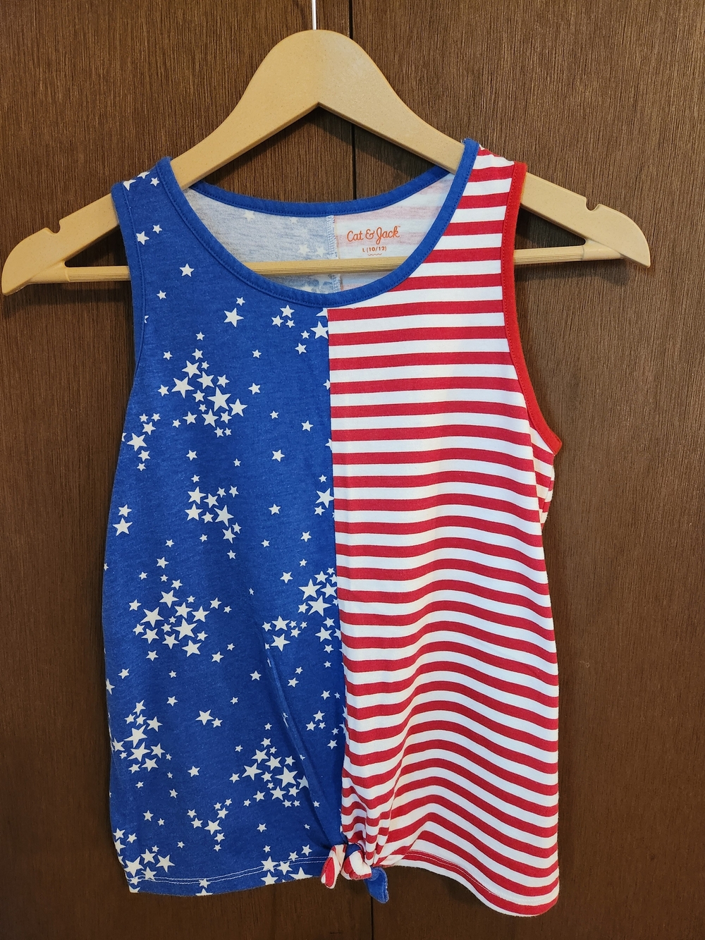 Cat & Jack Girls' Red & Blue Star Stripe Tank Top